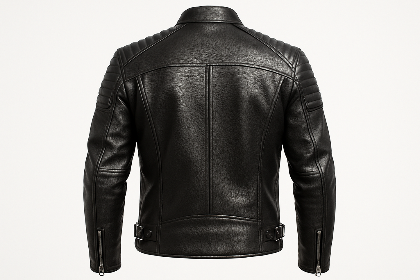 backside of men's fashion leather jacket