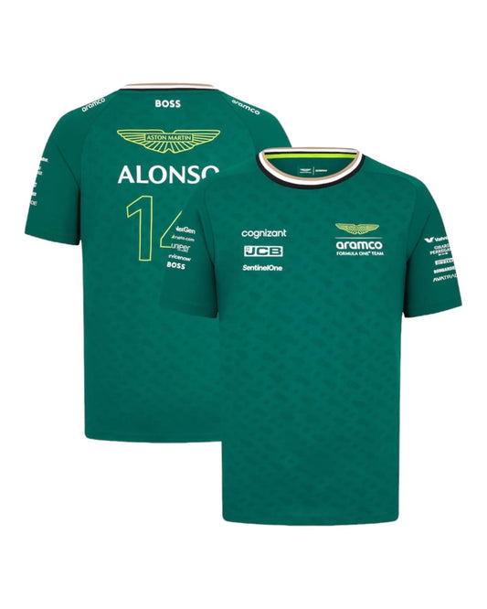 Aston Martin Aramco F1 2024 Fernando Alonso Team Driver T-Shirt GLT Racegear