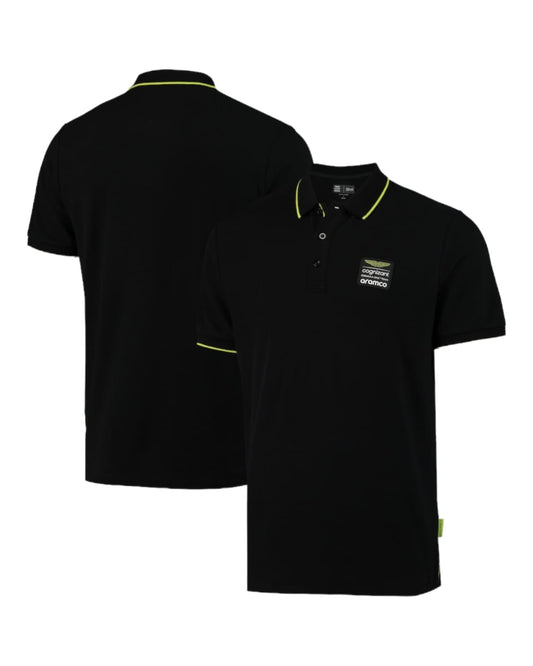 Aston Martin Aramco Cognizant F1 Lifestyle Polo - Black GLT Racegear
