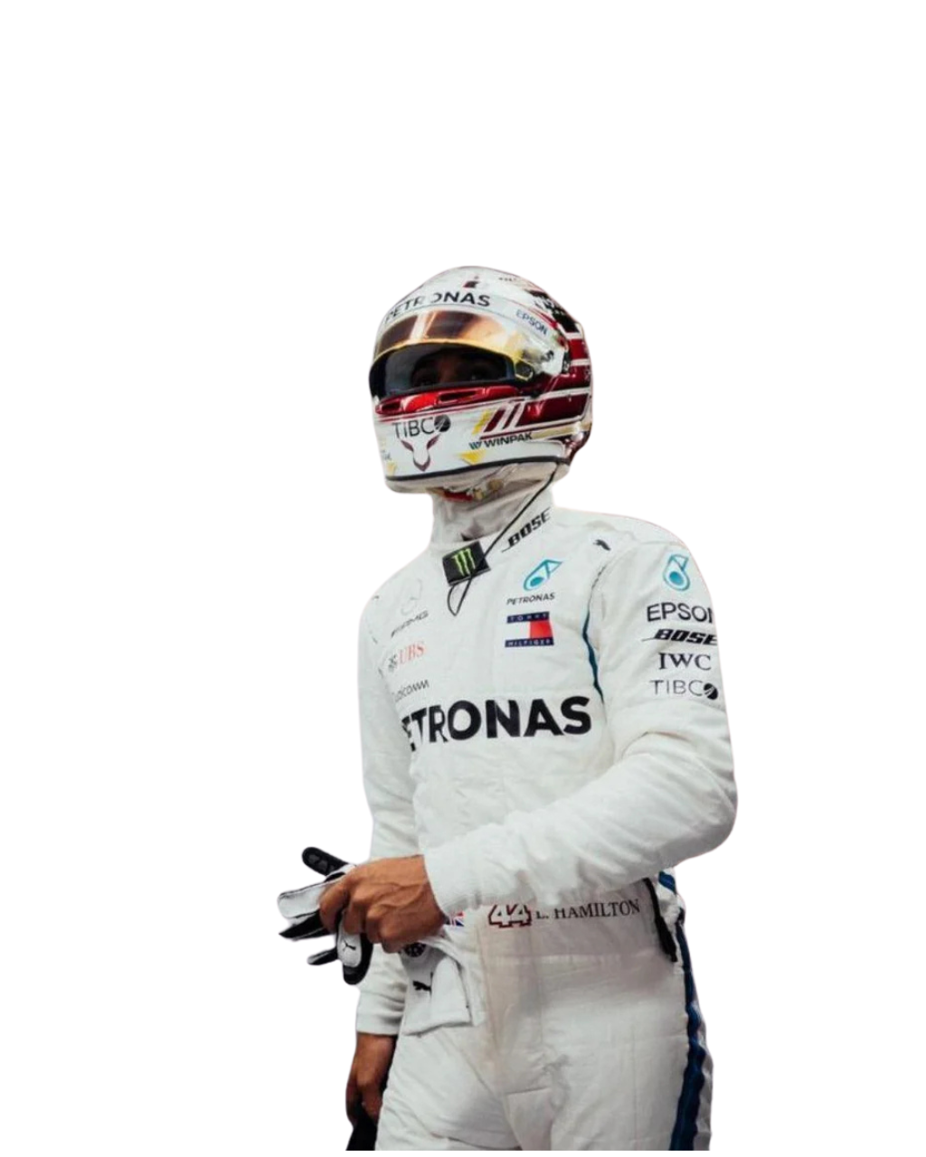 F1 Mercedes Lewis Hamilton 2018 race  suit