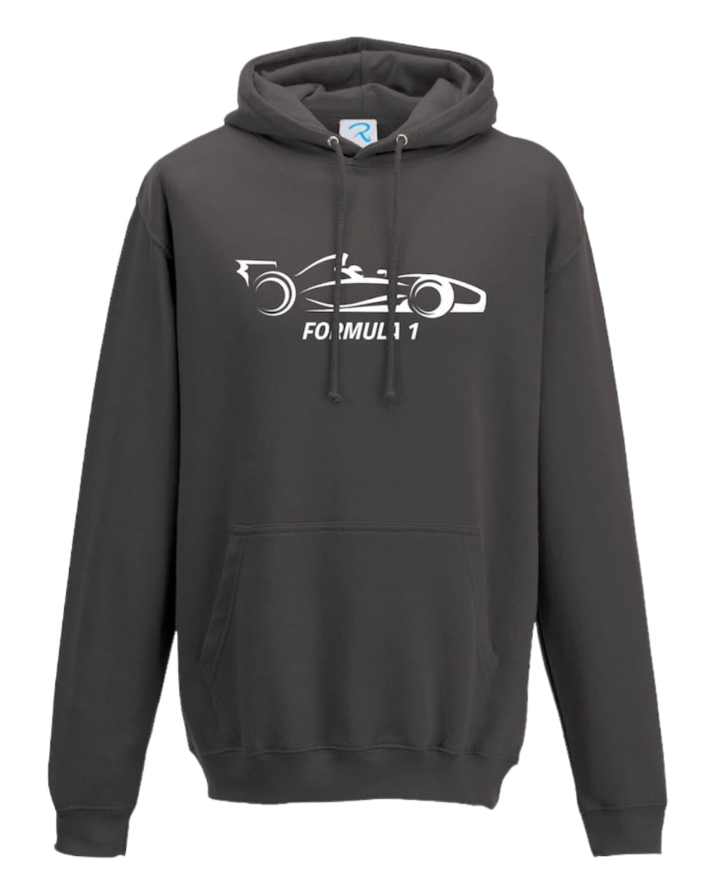 F1 Distressed Car Graphic fleece  grey Hoodie GLT Racegear
