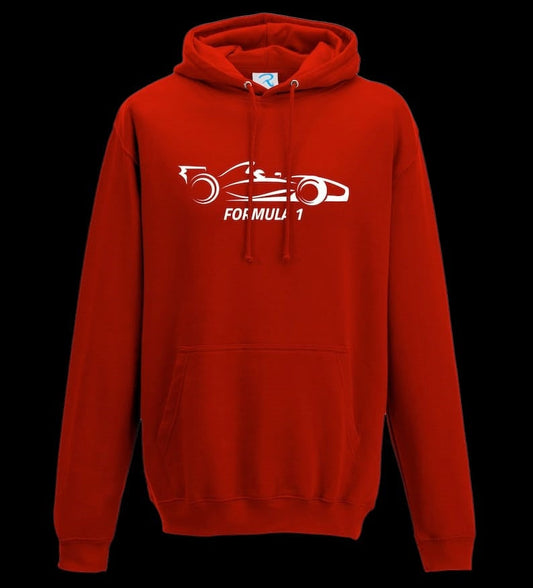 F1 Distressed Car Graphic fleece red Hoodie GLT Racegear