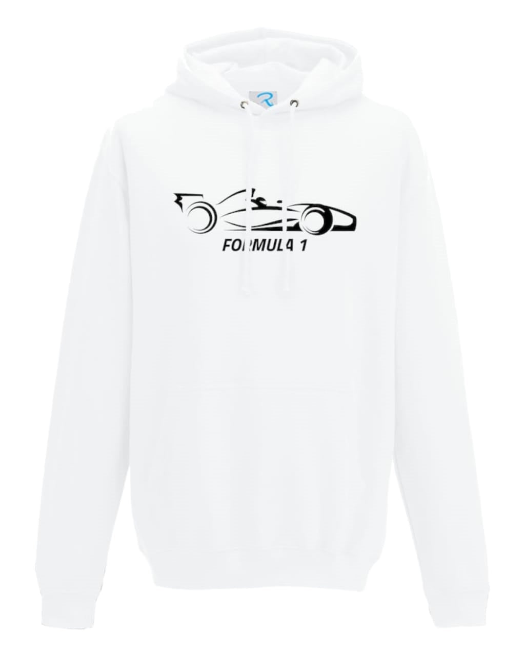 F1 Distressed Car Graphic fleece white  Hoodie GLT Racegear