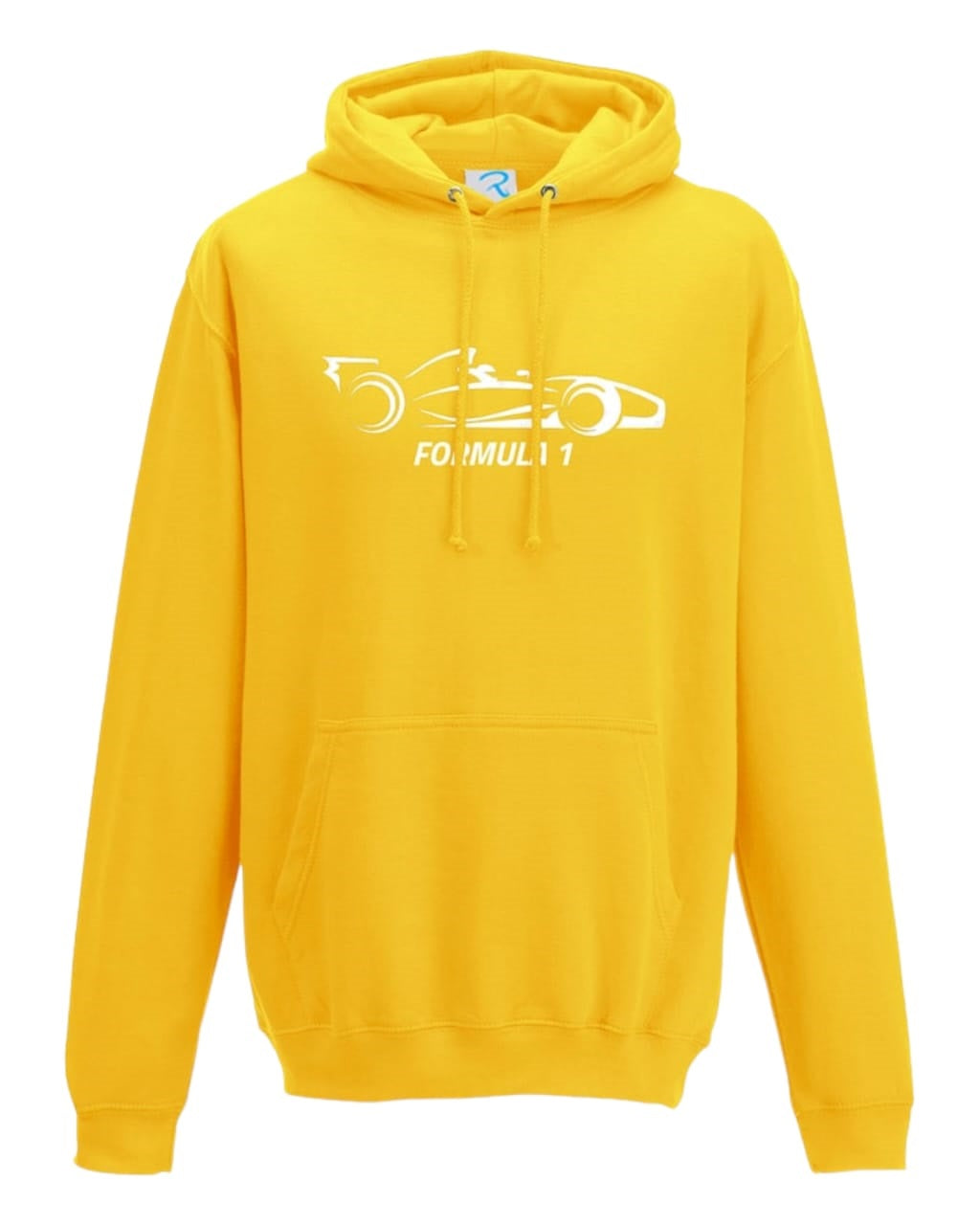F1 Distressed Car Graphic fleece yellow Hoodie GLT Racegear