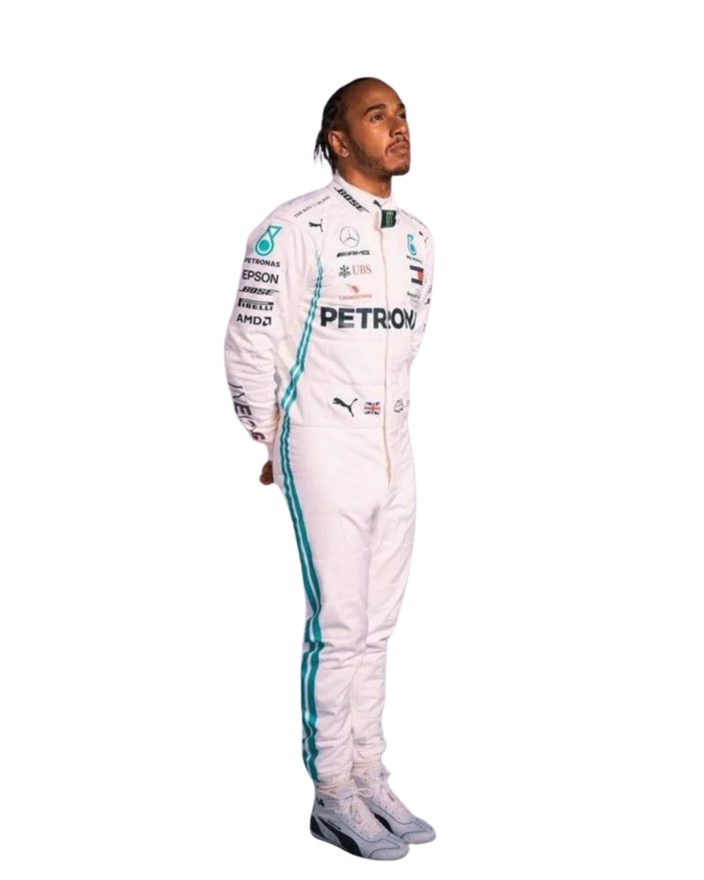 F1 Mercedes Lewis Hamilton 2018 race  suit