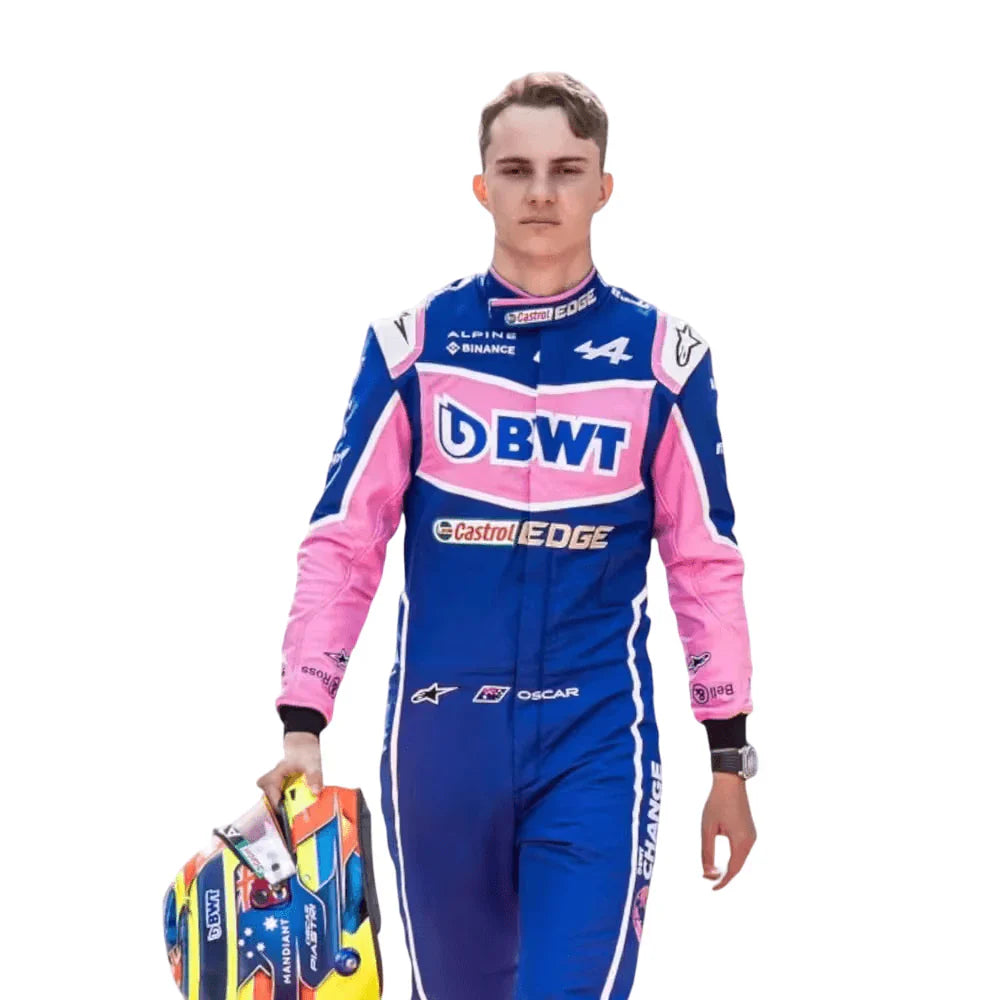 F1 mclarn Oscar piastri 2022 BWT  Alpine race suit.