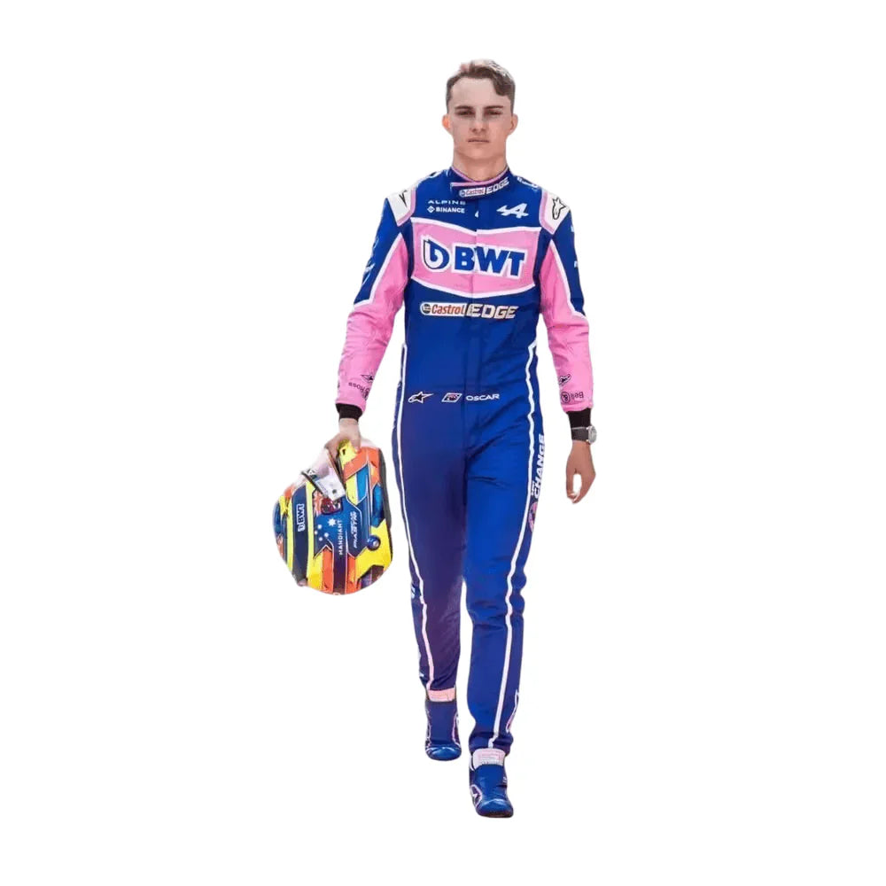 F1 mclarn Oscar piastri 2022 BWT  Alpine race suit.