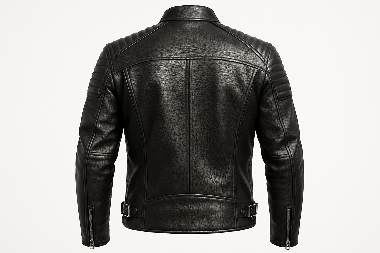 backside of men's fashion leather jacket
